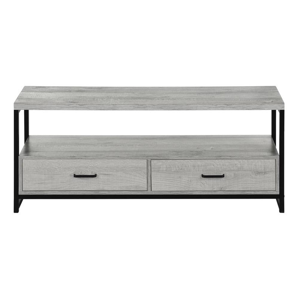 Monarch Specialties 2871 48-Inch TV Stand with Storage Drawers - Modern Grey & Black Media Console for Living Room & Bedroom - 47.25