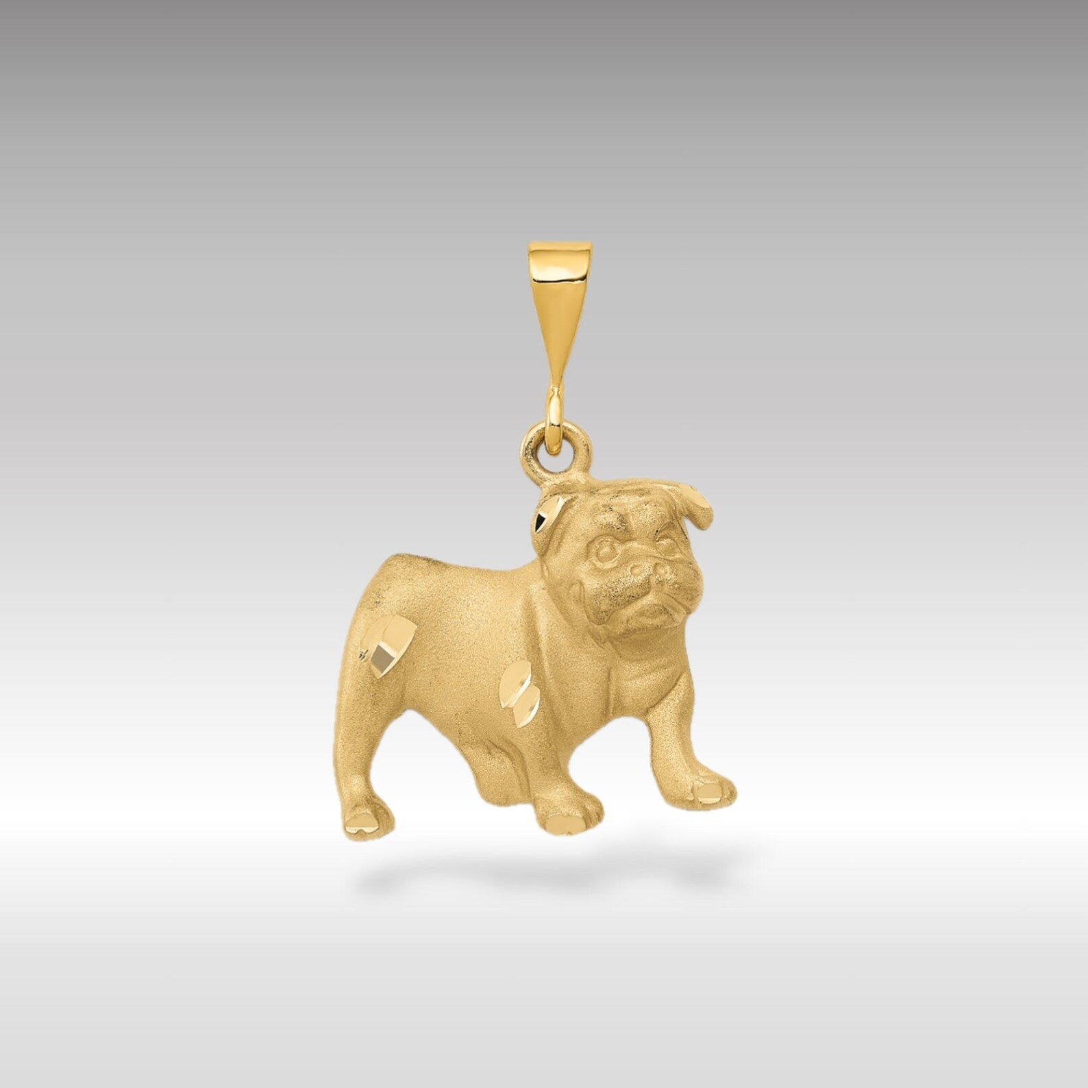 Gold English Bulldog Pendant Necklace - Model C522 - Perfect Gift for Dog Lovers & Jewelry Collectors