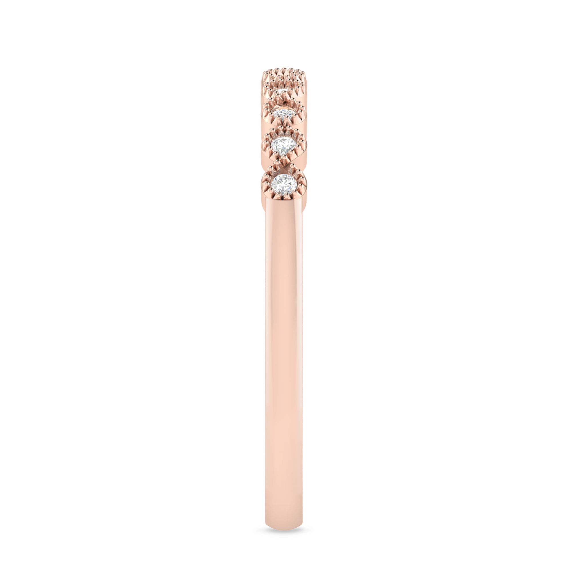 1/10 Carat 10kt Gold Diamond Infinity Stackable Wedding Band Ring for Women - H-I Color, I2-I3 Clarity - Perfect for Anniversary, Engagement, and Everyday Elegant Jewelry