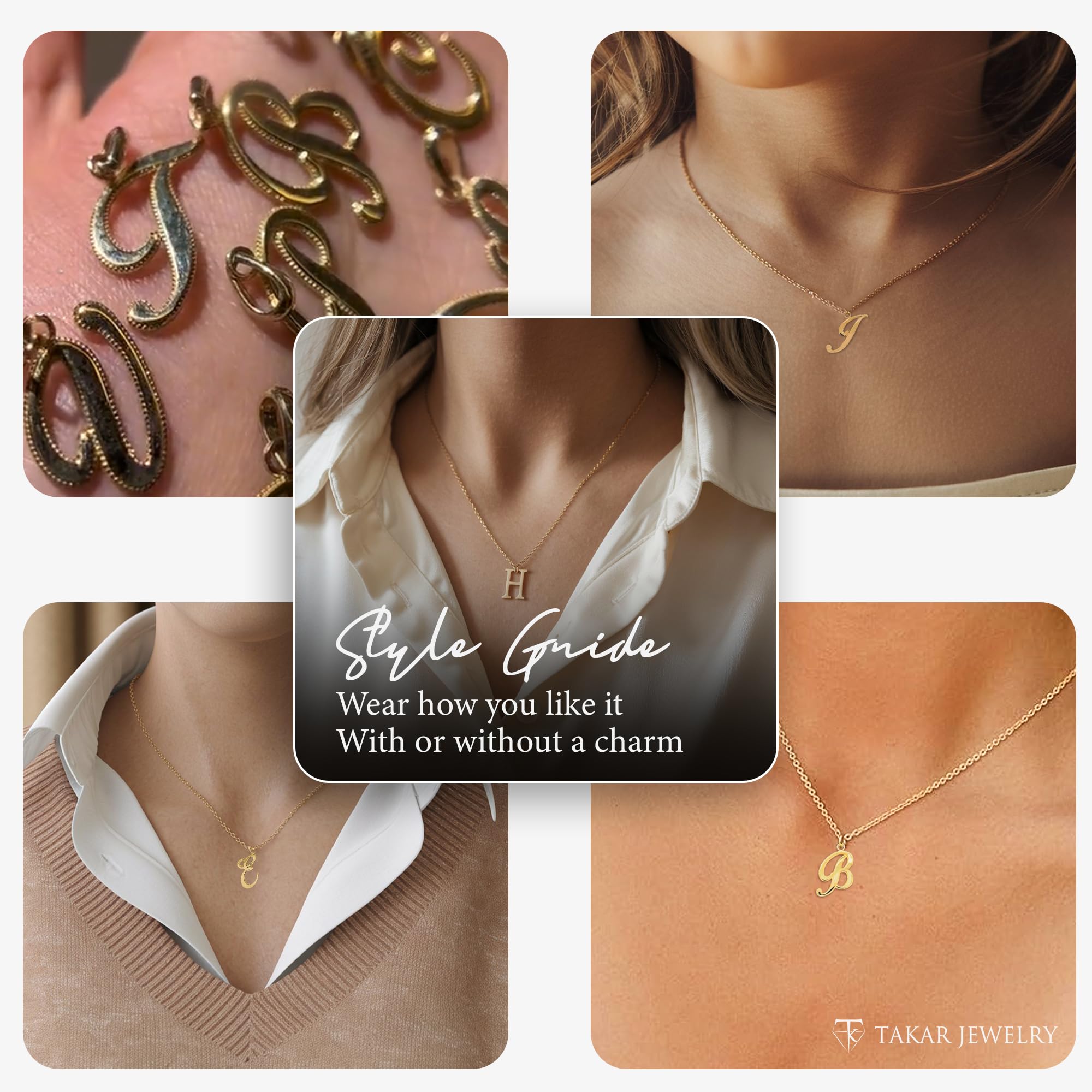 14K Gold Initial Letter Pendant Necklace - Personalized A-Z Alphabet Charm Jewelry for Men & Women | Made in USA | Yellow Gold | Perfect for Gifts, Anniversaries & Everyday Wear