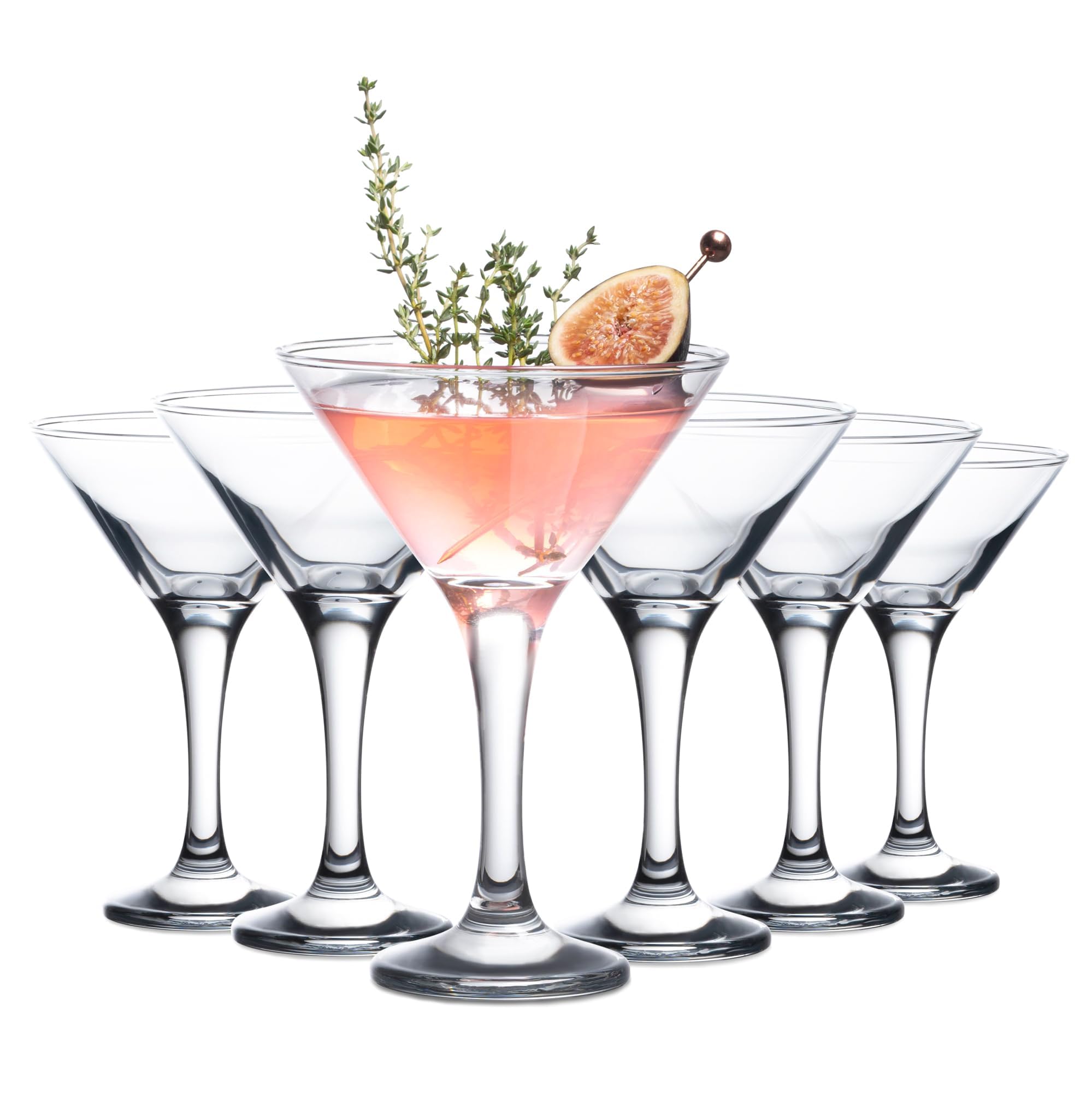 Vikko Martini Glasses Set of 6 - 5.2oz Elegant Cocktail Glasses with Stem for Martinis, Cosmopolitan & Manhattan Drinks | Dishwasher Safe & Durable Crystal Glassware | Perfect for Home Bars, Parties & Romantic Dinners