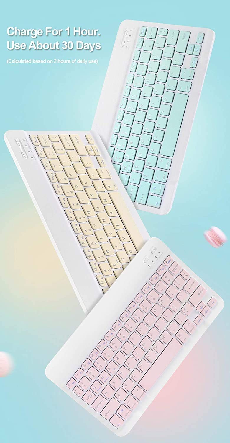 Backlit Bluetooth Keyboard Case for iPad Air 5th & 4th Gen 10.9 inch - Ultra Thin Lightweight Smart Cover with Color Key Caps & Pencil Holder (Mint Green) | Perfect for Work, Study, and Travel