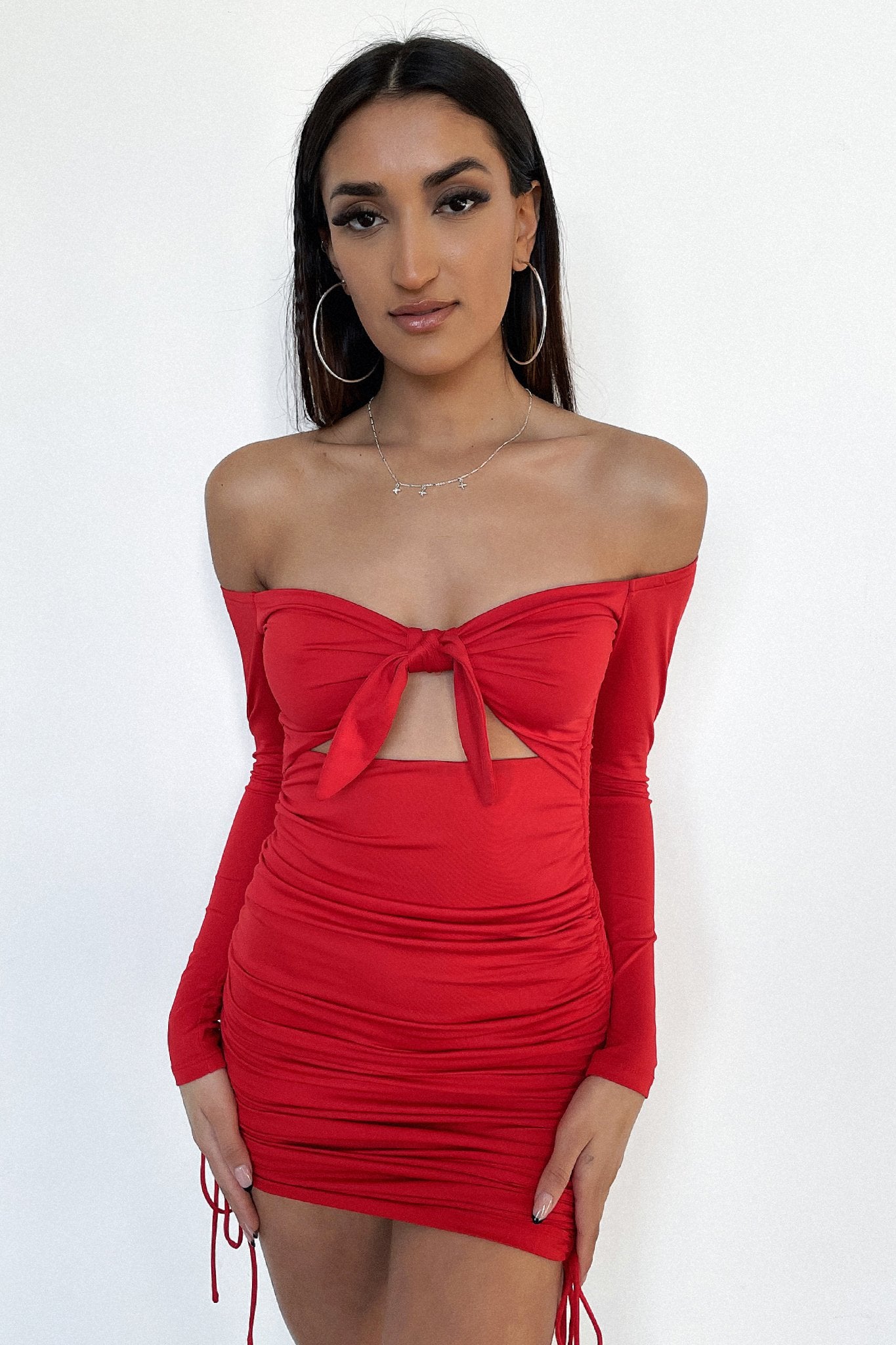 Jamee Women's Long Sleeve Casual Dress in Red - Perfect for Office Wear, Date Nights & Fall Fashion