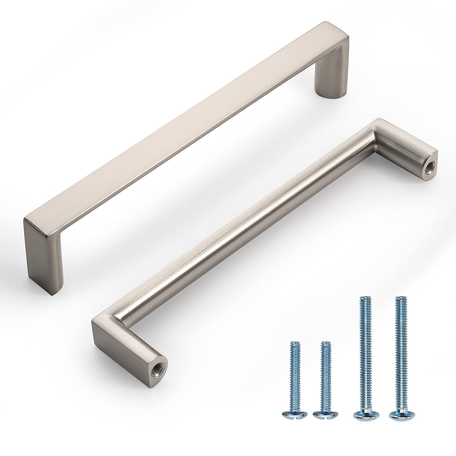 10 Pack 5 Inch (128mm) Brushed Satin Nickel Cabinet Handles - Modern Kitchen Cabinet Pulls & Drawer Handles for Dresser, Wardrobe, Cupboard - Perfect for Home Renovation & Furniture Upgrade
