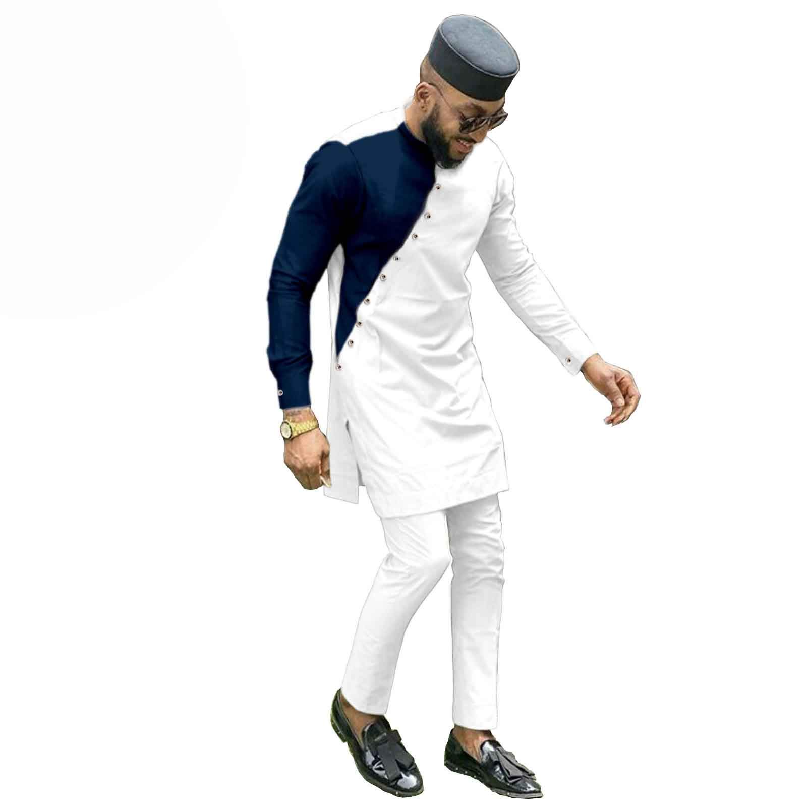 Bazin Riche Men's 3-Piece African Outfit Set - Traditional Casual Shirt, Pants & Hat | Perfect for Weddings, Parties & Cultural Events