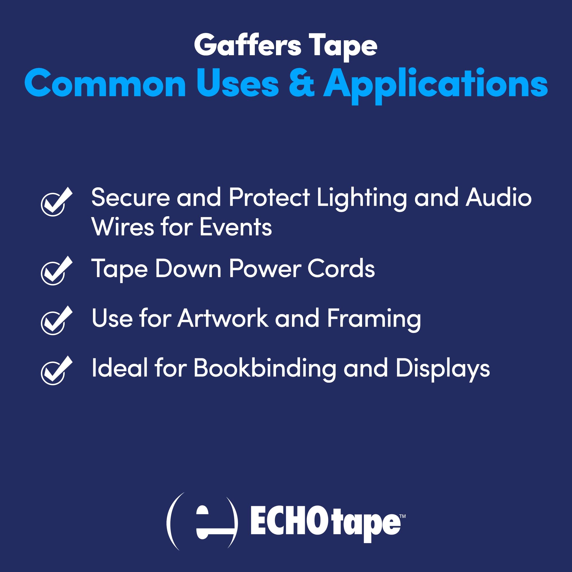 Professional Matte Black Gaffers Tape - 1.89