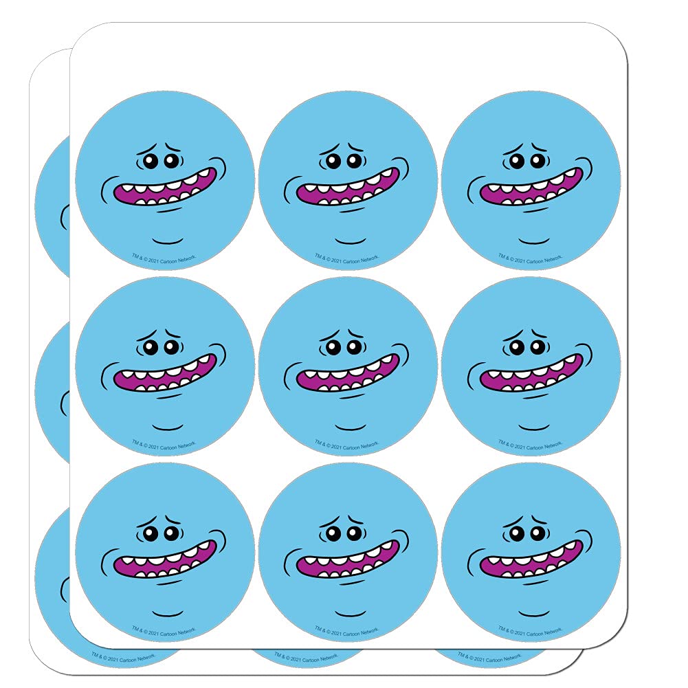 Rick and Morty Mr. Meeseeks Face Planner Stickers - Fun Scrapbooking, Bullet Journal & DIY Craft Supplies for Fans - Perfect for Planners, Calendars, Notebooks & Gift Decorations