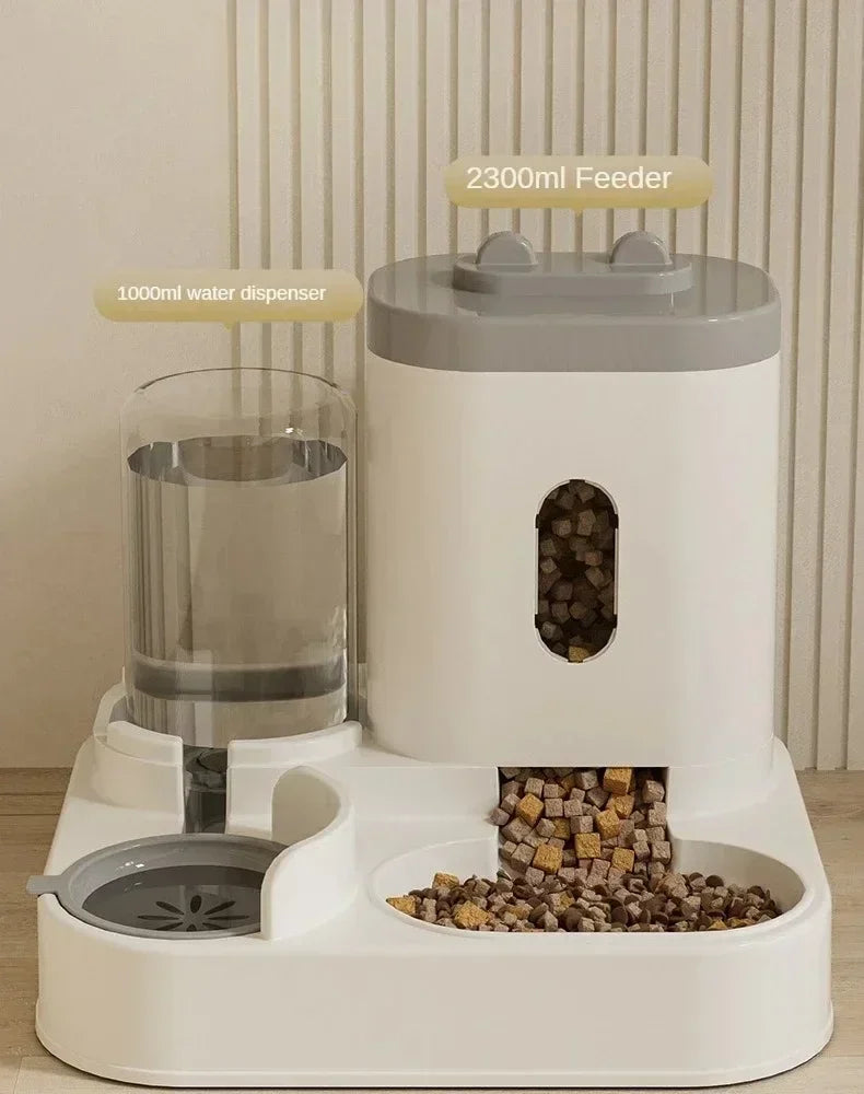Automatic Pet Feeder Bowl with Water Dispenser - Smart Dog & Cat Food and Water Dispenser for Home, Travel, and Office Use