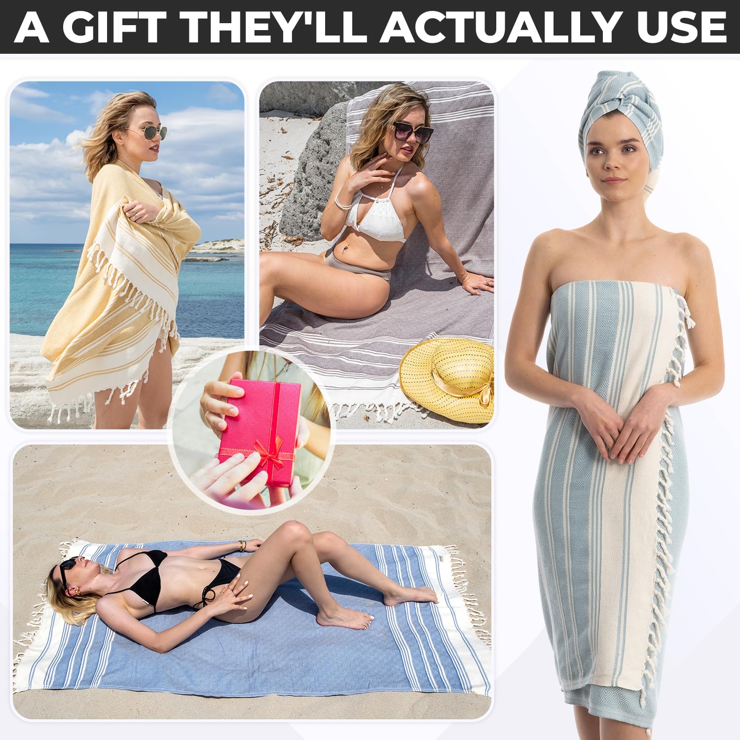 DEMMEX Organic Diamond Turkish Bath & Beach Towel | 100% Oeko-TEX Certified Cotton, Ultra-Soft, Quick-Drying, Lightweight & Compact Luxury Peshtemal Towel (71