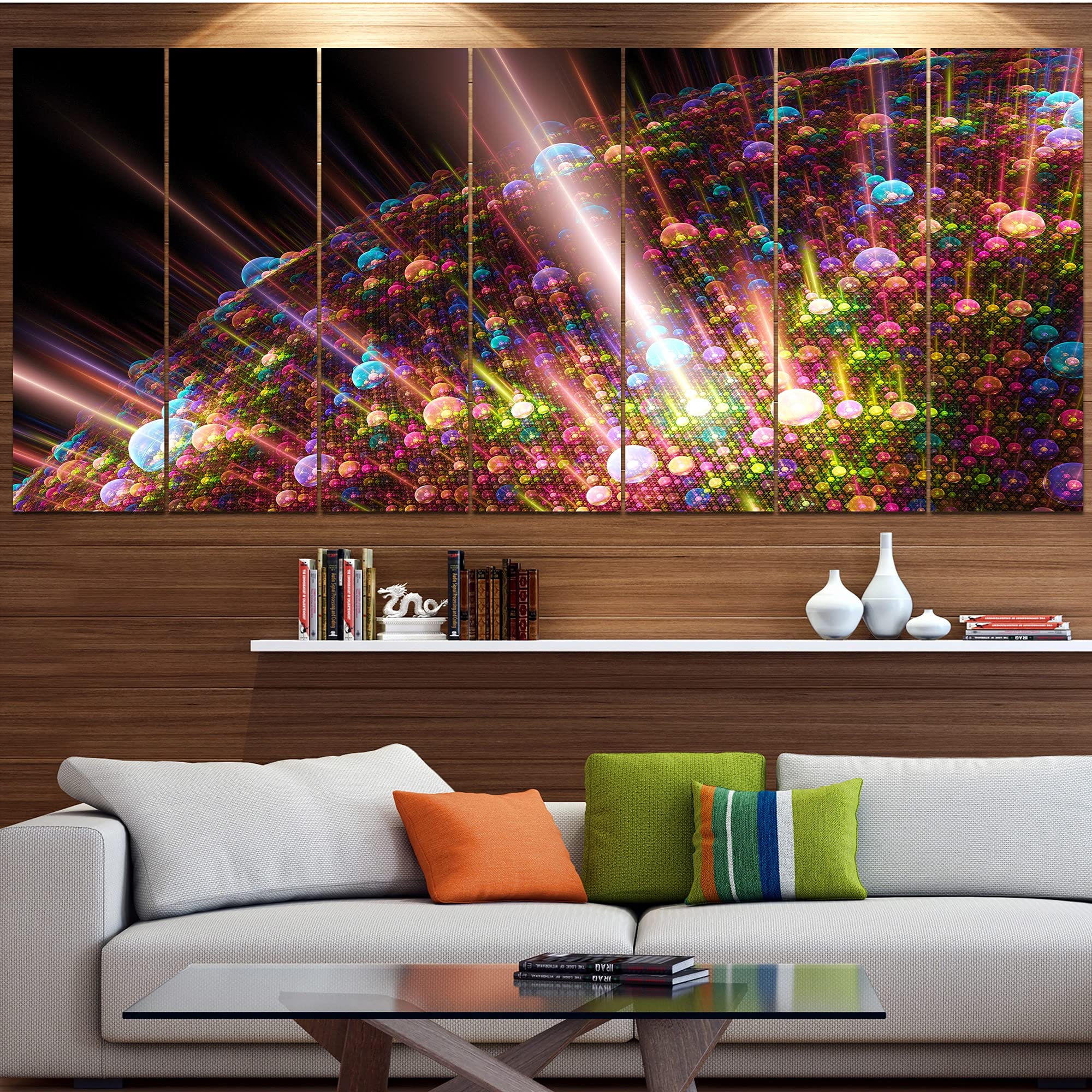 DESIGN ART 'Multi-Color Solar Bubbles Planet' Abstract Wall Canvas Painting - 70