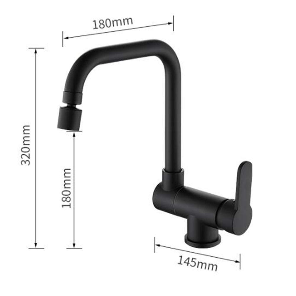 Black Brass Foldable Kitchen Sink Faucet with Rotating Dual Mode Outlet - Hot & Cold Water Mixer Tap for Inner Window Installation - Perfect for Modern Kitchens & Small Spaces