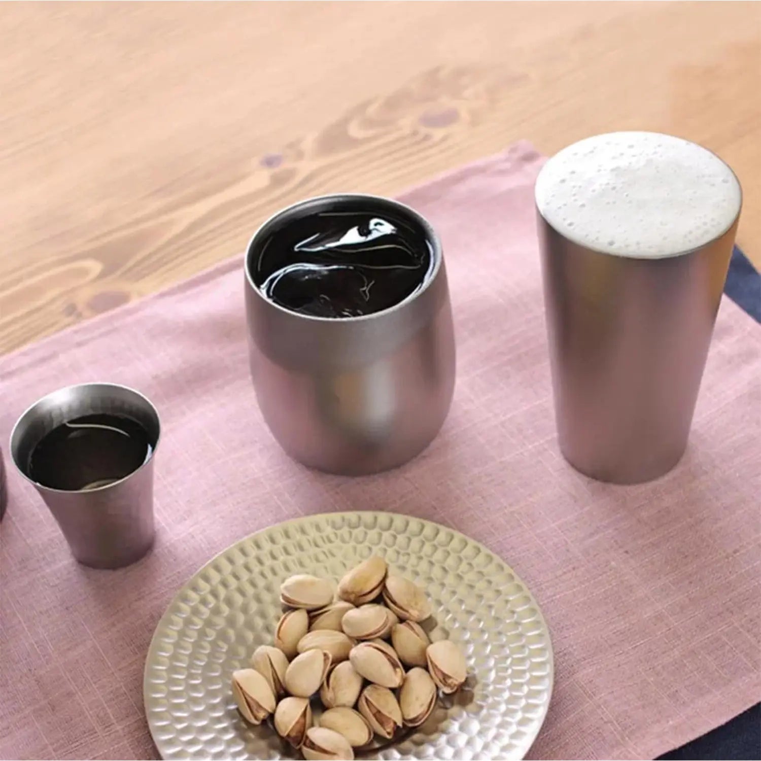 Premium Asahi Kasumi Titanium Cold Sake Cup Set - 65ml Capacity (2-Pack) - Perfect for Japanese Sake, Cocktails & Chilled Beverages at Home or Restaurant