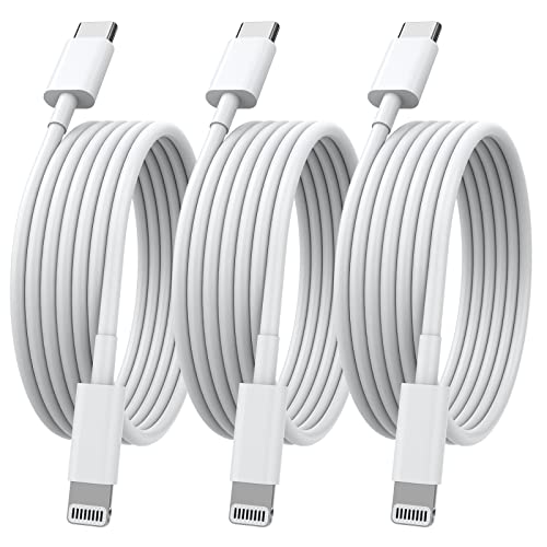 MFi Certified USB C to Lightning Cable 6ft 3-Pack - Fast Charging & Power Delivery Compatible with iPhone 14/13/12/11/X/8 - Durable Charger Cord for Home, Office & Travel