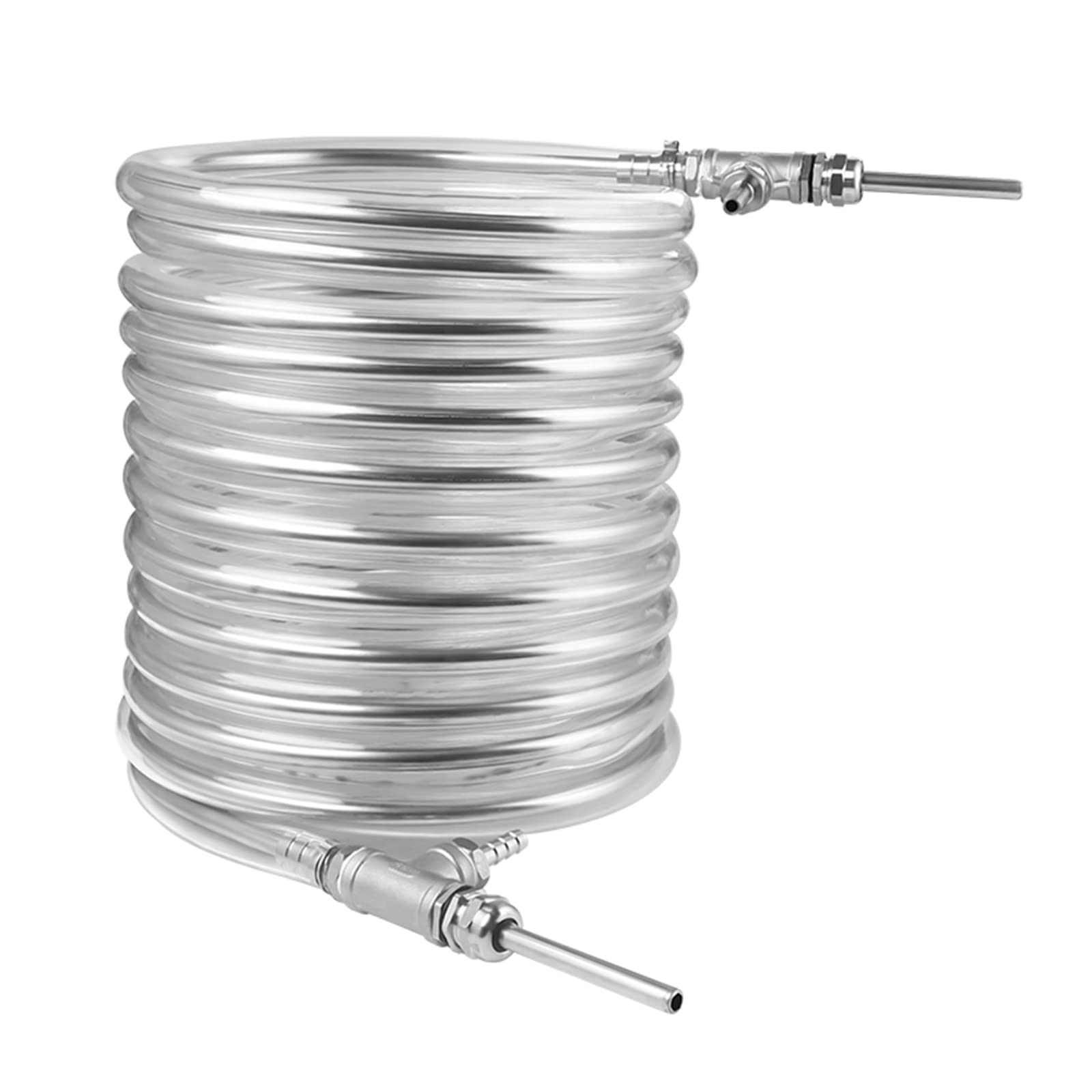 ZHIRCEKE Stainless Steel Counterflow Wort Chiller - Homebrew Heat Exchanger for Faster Cooling in Brewing Kettles & Mash Tuns - Perfect for Craft Beer, Home Brewing, and Wort Cooling
