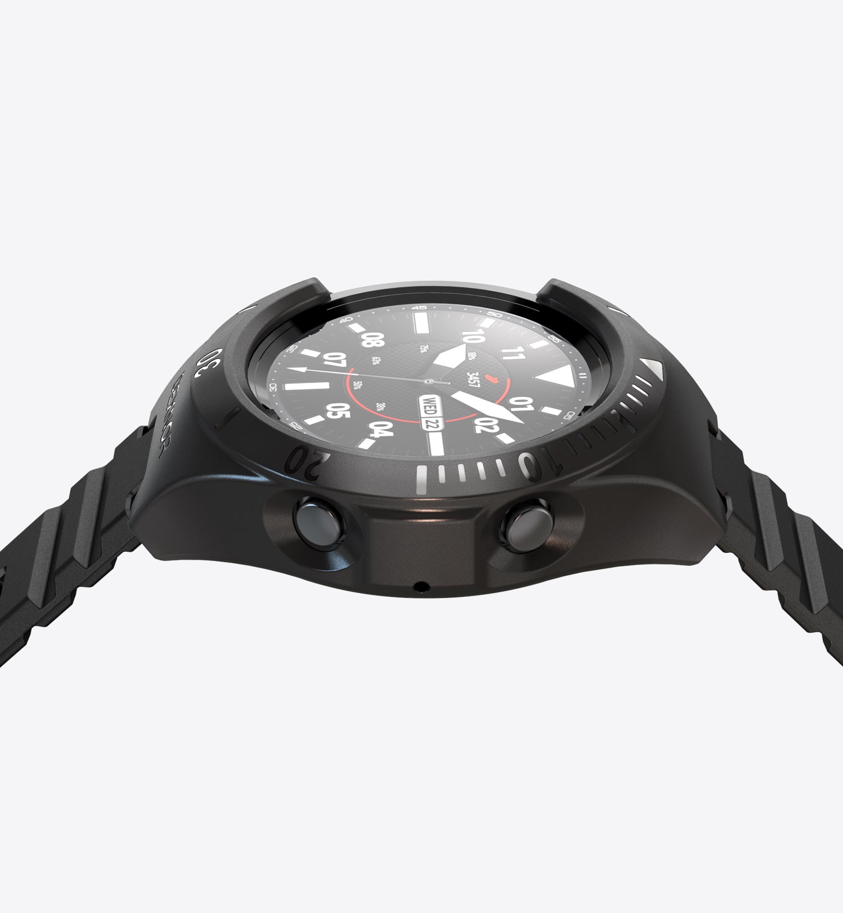 Dexnor Rugged Shockproof Full Body Bumper Case Cover for Samsung Galaxy Watch 3 (45mm) with Raised Bezel - Perfect for Outdoor Sports, Hiking & Active Lifestyle Protection