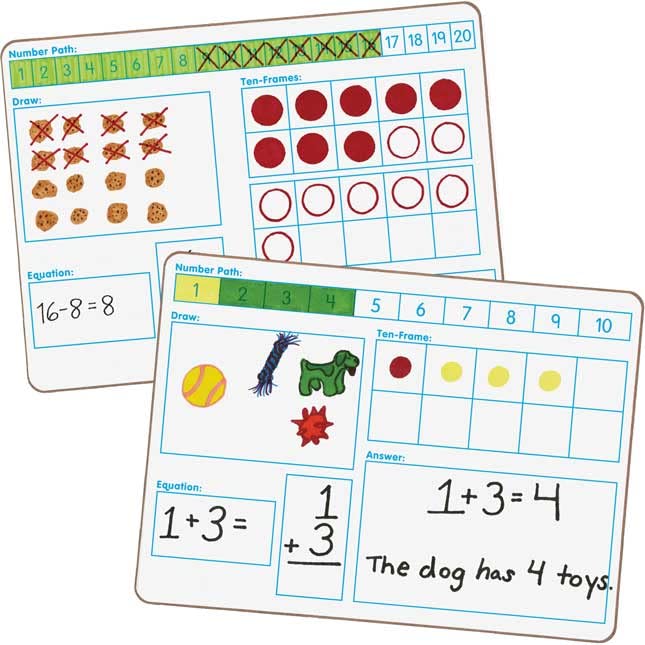 Really Good Stuff Math Small Group Dry Erase Board Kit - Primary Classroom Supplies - 1 Multi-Item Kit for Elementary Math Practice, Group Activities & Whiteboard Learning