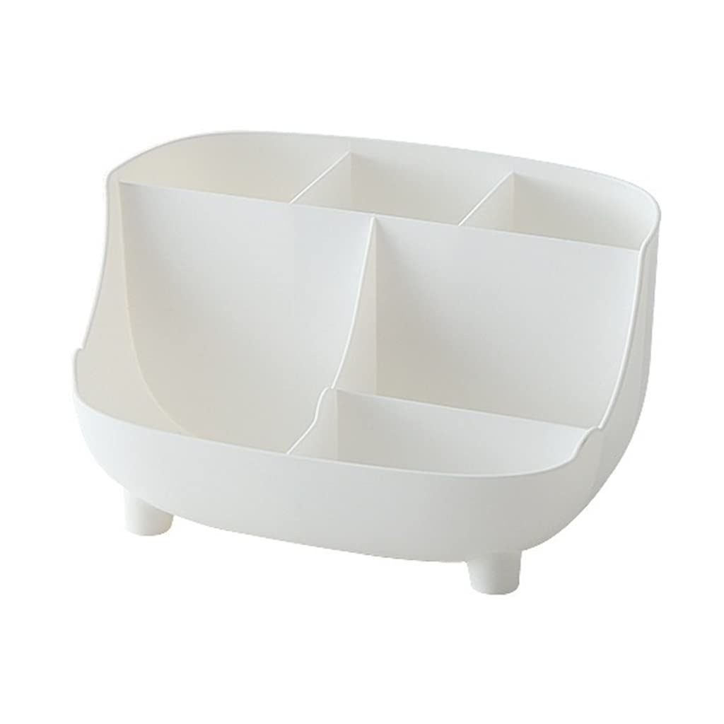 Creative 6-Grid Pencil Cup Holder - Multifunctional Desktop Organizer for Pens, Makeup & Stationery - White | Perfect for School, Office & Home Workspace Organization