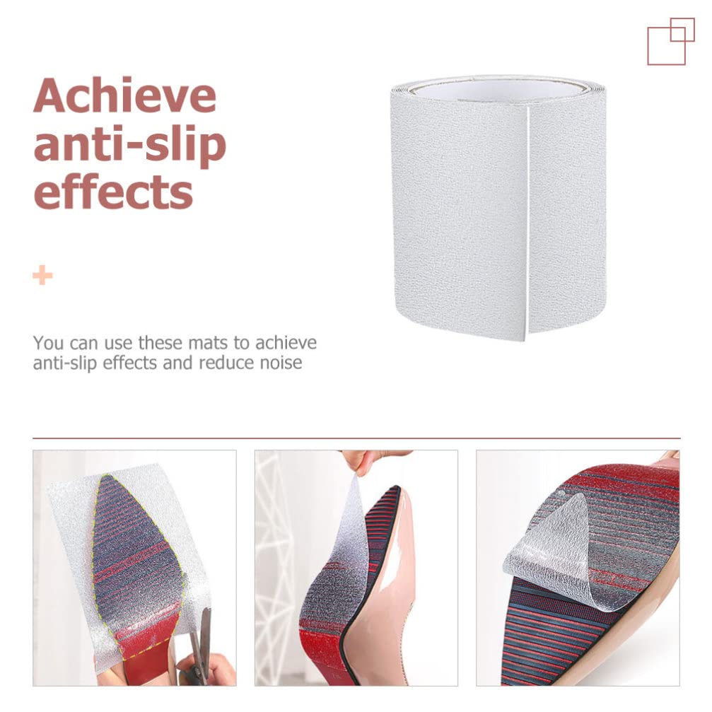 Beaupretty Non-Slip Shoe Grips for Men - Anti-Skid PVC Sole Stickers with Beard Template - Adhesive Heel Protective Pads for Work Boots, Dress Shoes & Safety Footwear - Prevent Slips on Wet Floors & Smooth Surfaces
