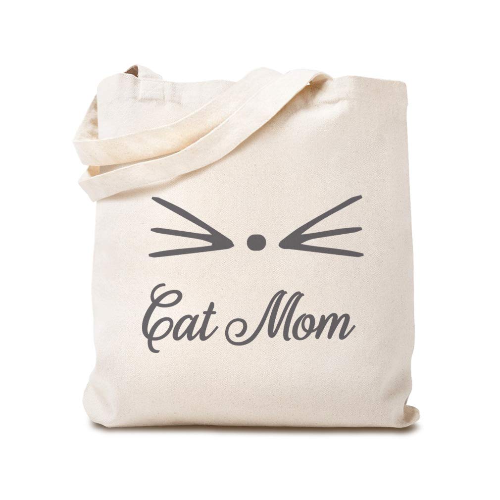 Eco-Friendly Canvas Tote Bag - Reusable Shopping Bag with Cute Cat Paw & Whiskers Design - Perfect for Women, Cat Moms, Beach Trips & Grocery Shopping