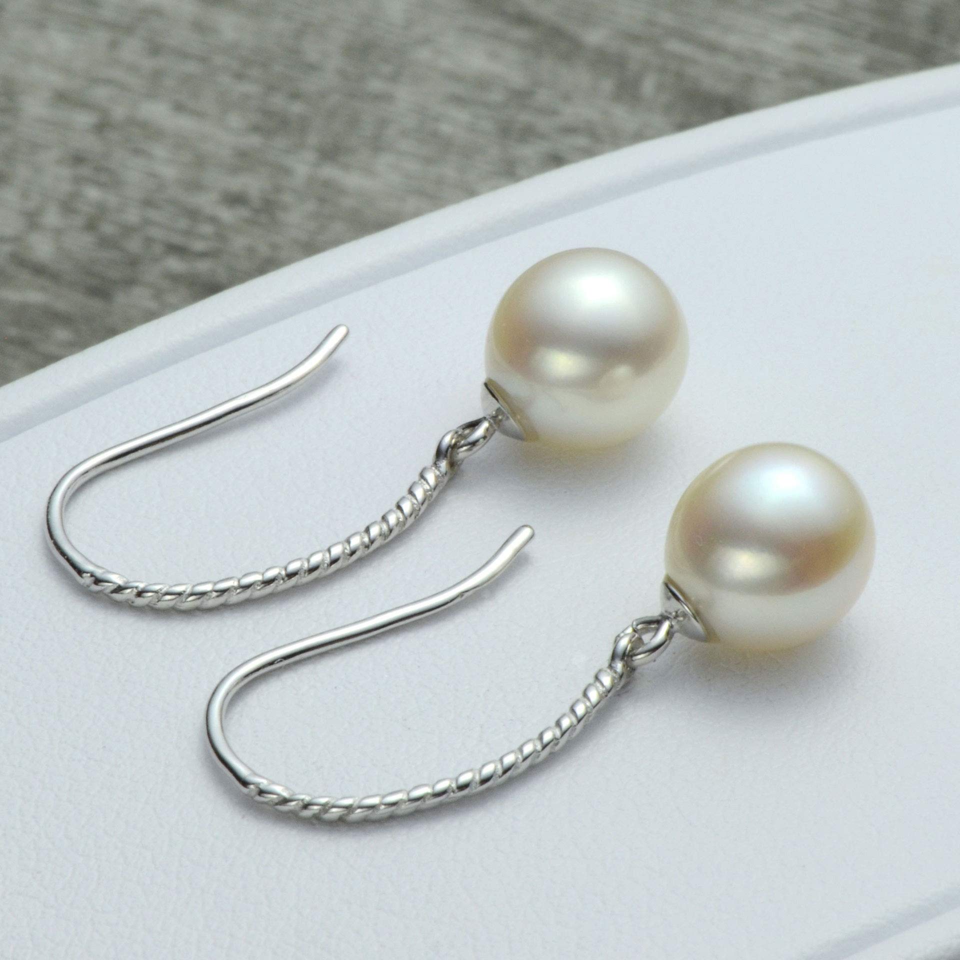Elegant Sterling Silver Twist Pearl Earrings for Women – Perfect for Weddings, Parties & Special Occasions