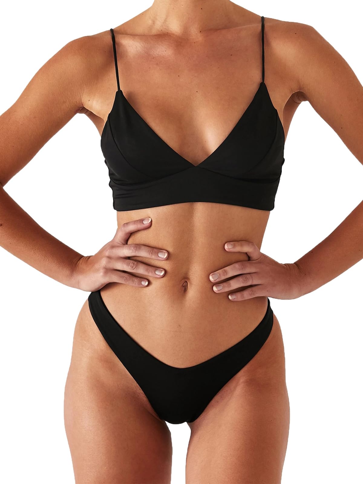 Rajputana Women's Black Push Up Brazilian Bikini Set - Sexy Two Piece Swimsuit for Beach, Pool Party & Summer Vacation