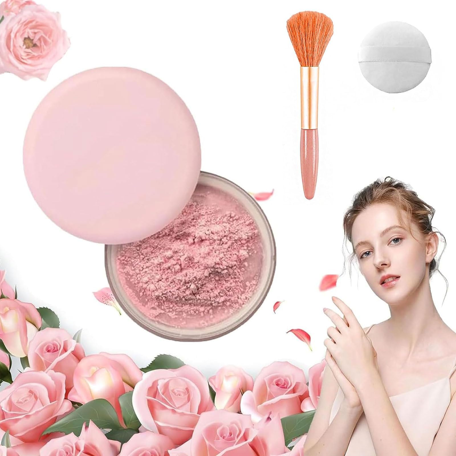 Pink Setting Powder - Long Lasting Blurring Makeup for All Skin Tones | Mattifies & Reduces Shine | Perfect for Daily Wear & Photo Shoots