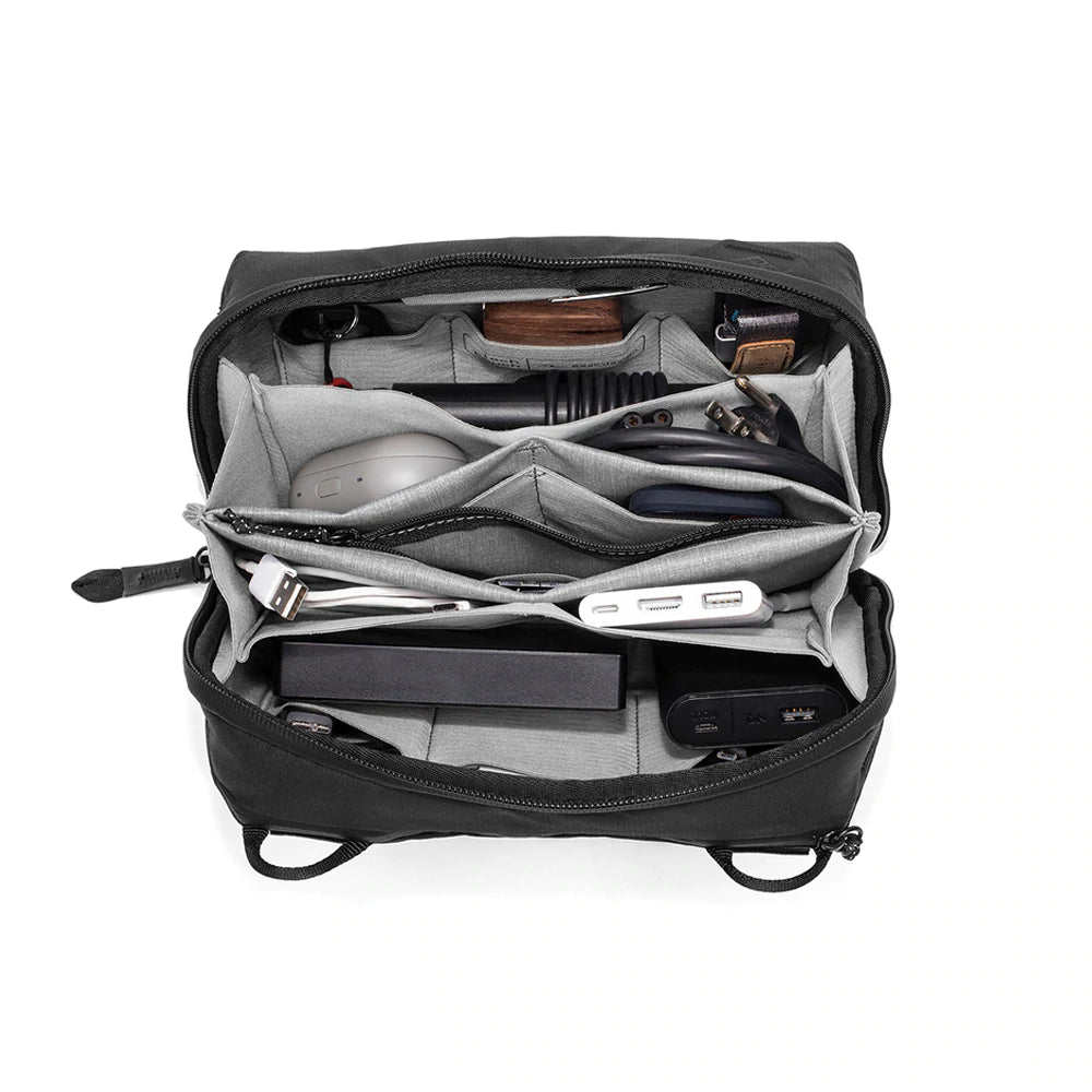 Peak Design Tech Pouch V2 - Premium Travel Organizer for Electronics (Black) | Perfect for Business Trips, Commuting & Digital Nomads