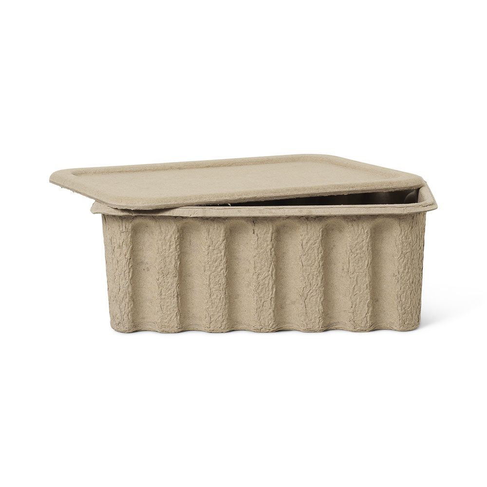 FERM LIVING Paper Pulp Storage Box Set of 2 - Large Eco-Friendly Organizer for Home Office, Nursery & Closet Organization | Perfect for Toys, Books & Wardrobe Storage