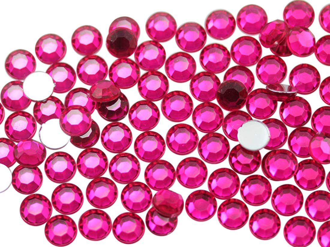 Allstarco 1000PCS 5mm SS21 Pink Fuchsia Acrylic Flat Back Rhinestones - Premium Plastic Gems for Jewelry Making, Face Painting, Card Making, Nail Art & DIY Crafts - Perfect for Costumes, Wedding Decorations and Party Accessories