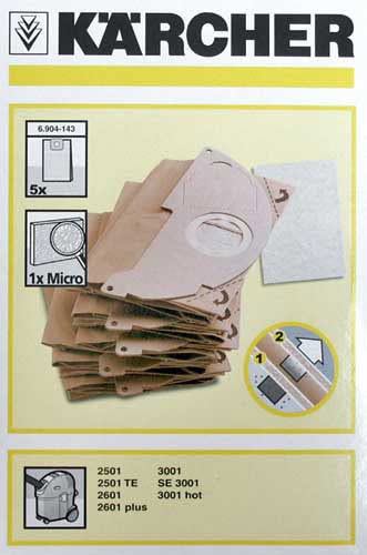 Karcher 69041430 Vacuum Cleaner Bags (Pack of 5) - Premium Replacement Dust Bags for Karcher Vacuums - Ideal for Home Cleaning, Office Maintenance & Pet Hair Removal