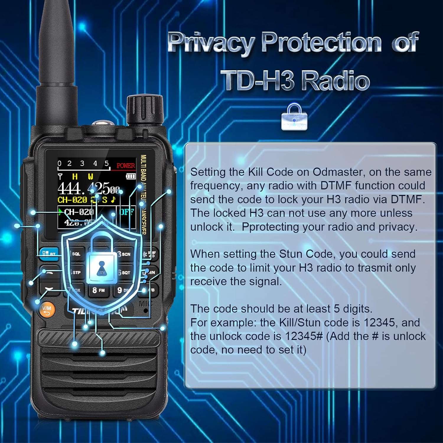 TD H3 Ham GMRS Radio 2 Pack - Long Range Two-Way Radios for Outdoor Adventures, Hiking, Camping & Emergency Communication
