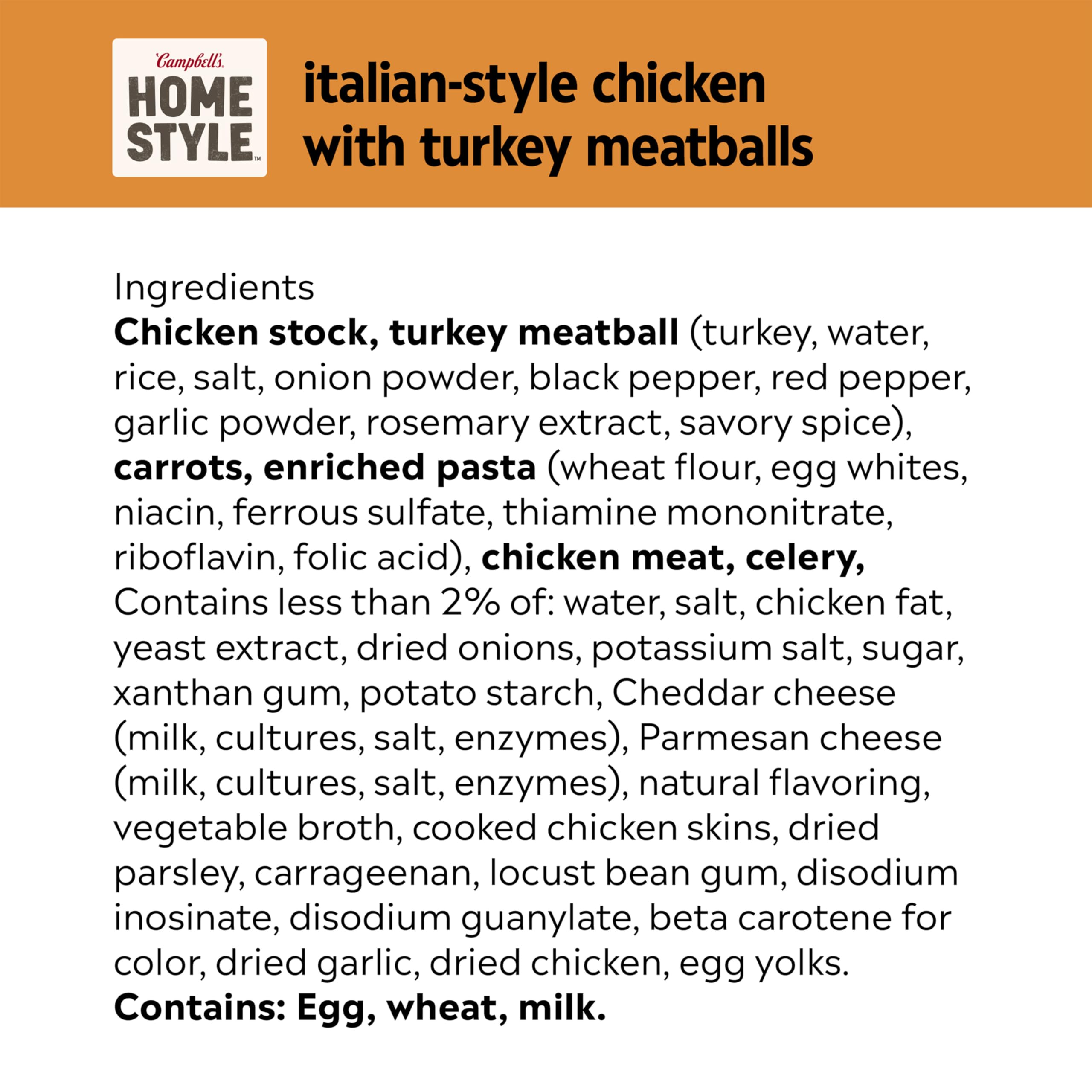 Campbell's Homestyle Italian-Style Chicken Soup with Turkey Meatballs - 16.1 oz Can - Quick & Easy Meal for Lunch, Dinner or On-the-Go