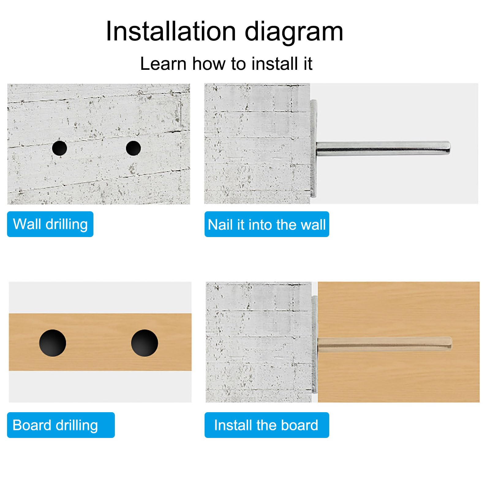 4Pcs 4 Inch Floating Shelf Brackets - Heavy Duty Hidden Shelf Supports for Wood Shelves with Screws & Wall Plugs Included | Perfect for Living Room, Bedroom, Kitchen Storage & Home Decor