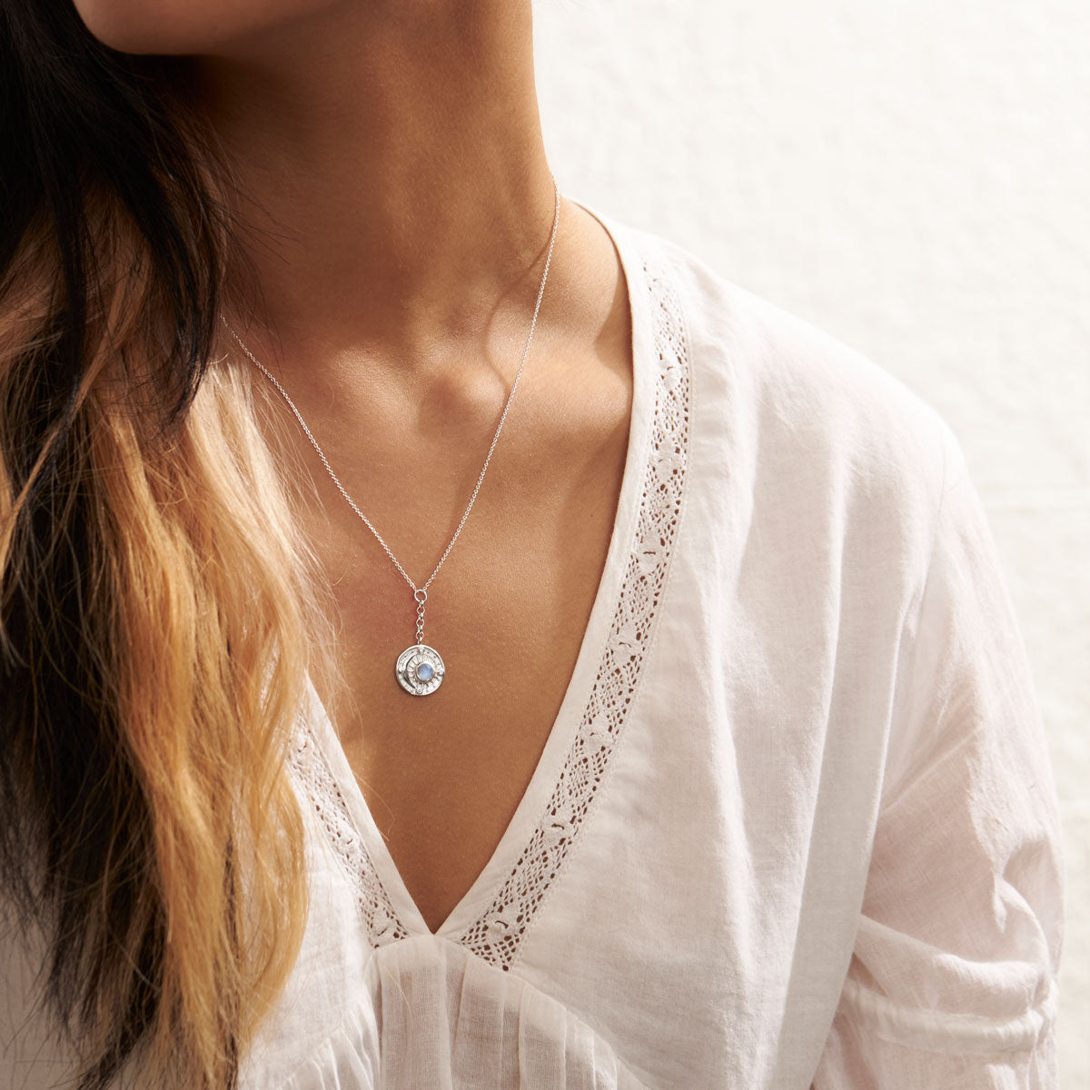 Moonstone Necklace - Celestial Amulet for Women | Healing Crystal Jewelry for Meditation, Yoga & Spiritual Protection