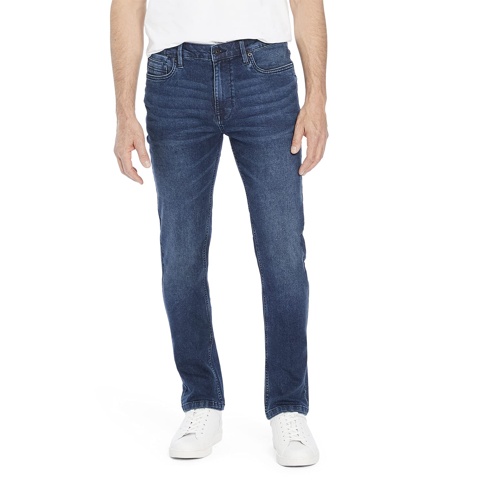 Kenneth Cole Men's Slim Fit Stretch Jeans - Comfortable 5-Pocket Denim Pants for Casual Wear & Office Style | Perfect for Everyday Outfits, Date Nights & Business Casual Looks