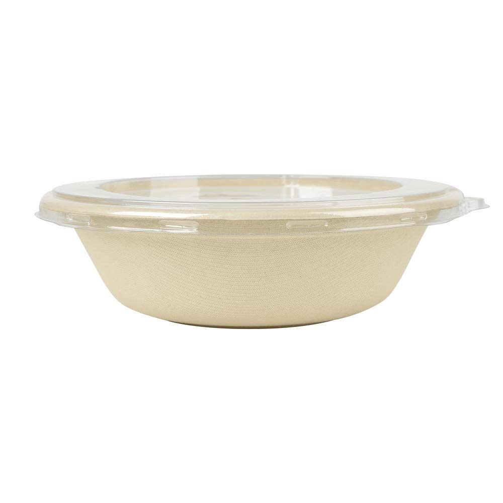 Eco-Friendly PET Fiber Salad Bowl Lids - 500/Case, Clear Disposable Food Container Covers for Restaurants, Catering & Meal Prep