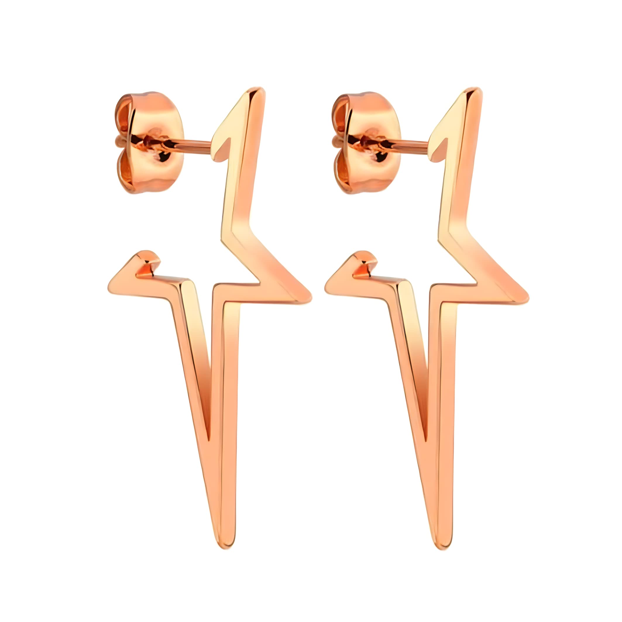 **Stylish Star Hoop Earrings for Women - Gold & Silver Plated Hypoallergenic Lightweight Statement Jewelry - Perfect for Parties, Gifts & Everyday Wear**