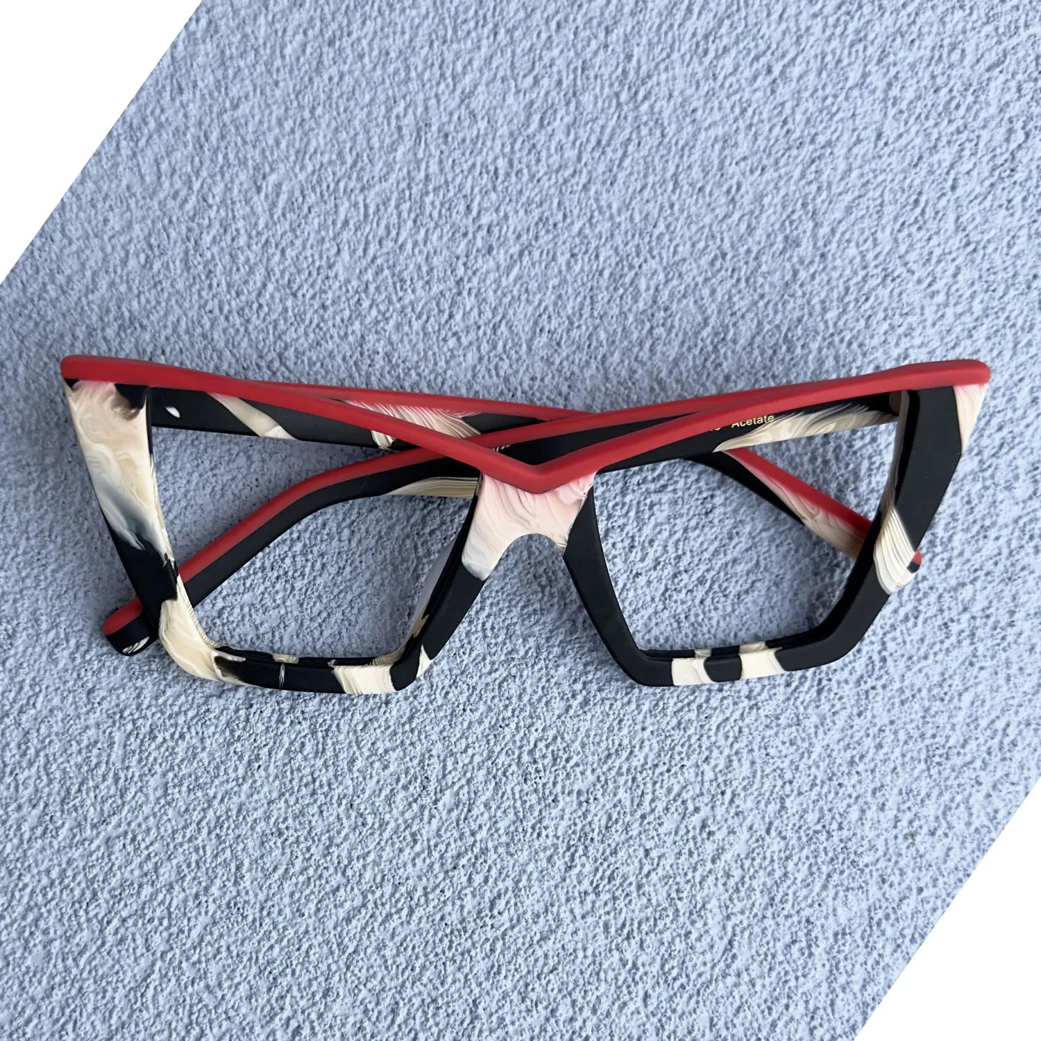 CCspace Unisex Full Rim Big Square Acetate Eyeglasses 57161 - Stylish & Durable Eyewear for Men & Women - Perfect for Work, Reading & Fashion Accessories
