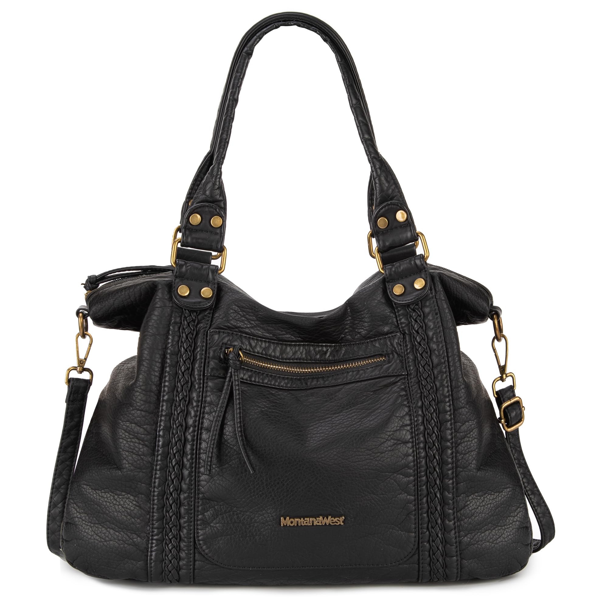 Montana West Genuine Washed Leather Hobo Bag for Women - Spacious Crossbody Purse with Adjustable Strap | Perfect for Work, Travel & Everyday Use