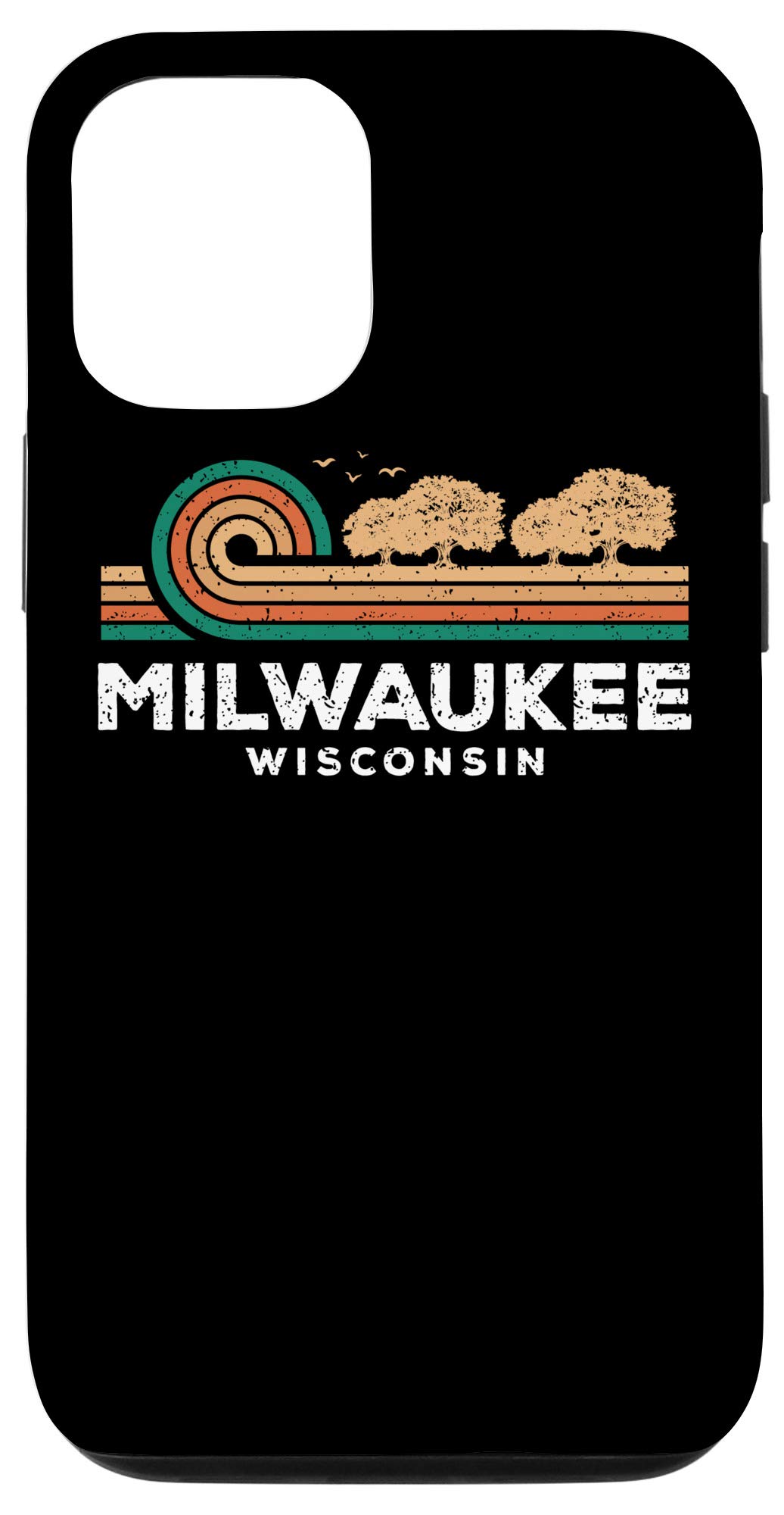 Vintage Milwaukee Sunset Wisconsin Souvenir Phone Case for iPhone 12/12 Pro - Perfect for Travel Gifts & Wisconsin Pride Accessories