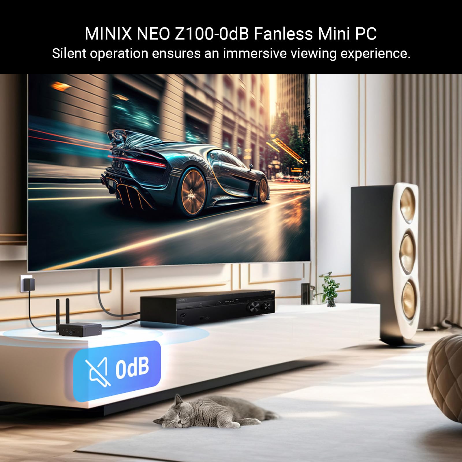 MINIX Z100 Fanless Mini PC - Intel 12th Gen N100 Processor, 16GB DDR4 RAM, 512GB PCIe SSD, Windows 11 Pro - Ultra Compact Desktop Computer for 4K Dual Display, Home Office, Digital Signage & Gaming | 2.5G LAN, USB 3.2, USB-C, VESA Mount, Auto Power On