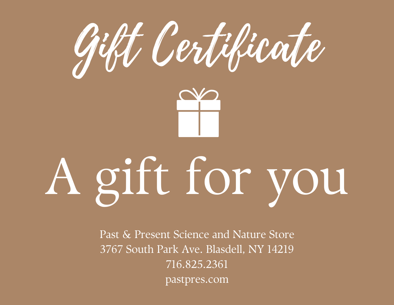 Gift Certificate Redeemable In Store Only - Perfect for Birthdays, Holidays & Special Occasions