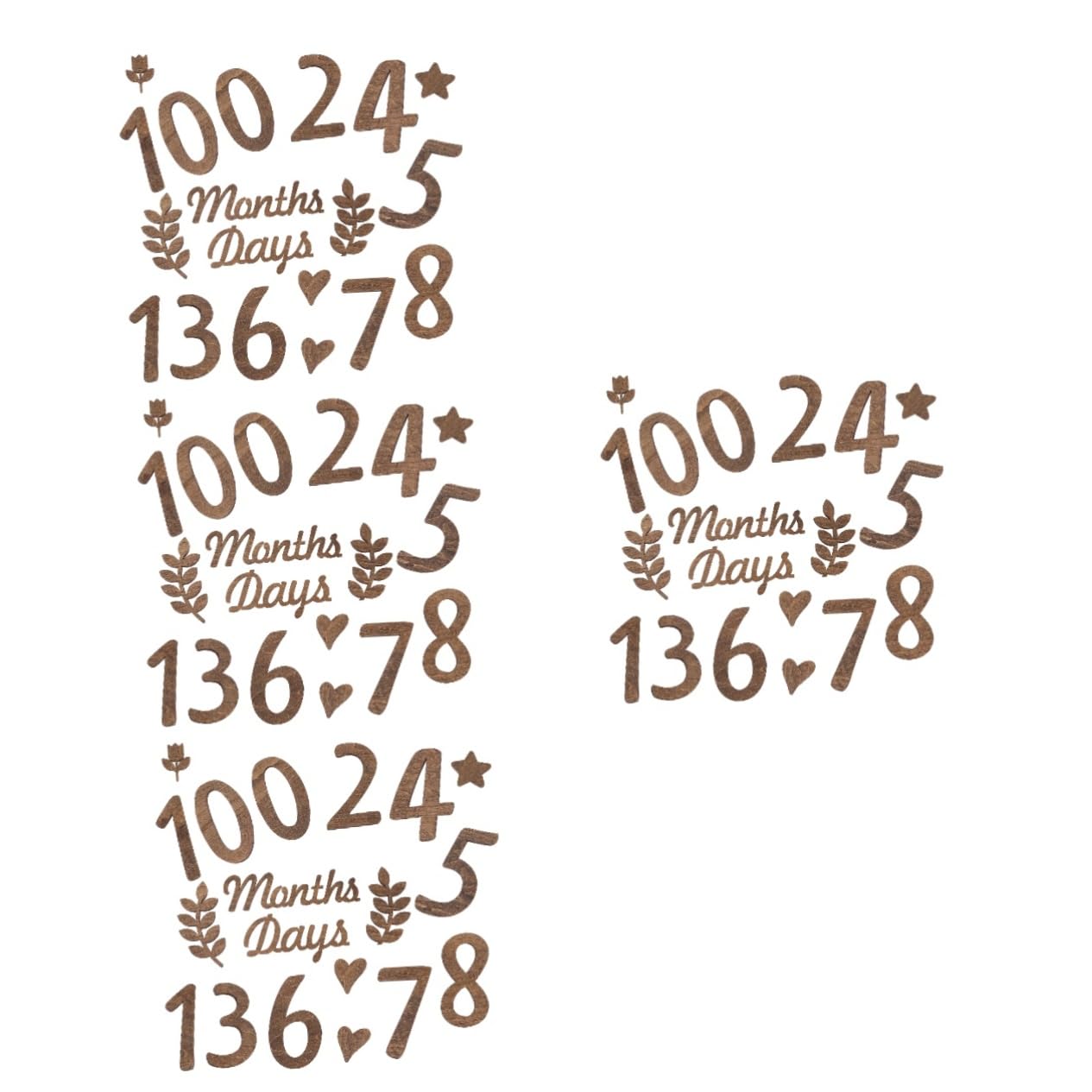 TOYANDONA 4 Sets Wooden Baby Milestone Numbers Sign - Newborn Monthly Photo Props for Birth Announcement, First Birthday, Baby Shower Decorations (Perfect for Nursery, Photoshoots & Keepsake Memories)