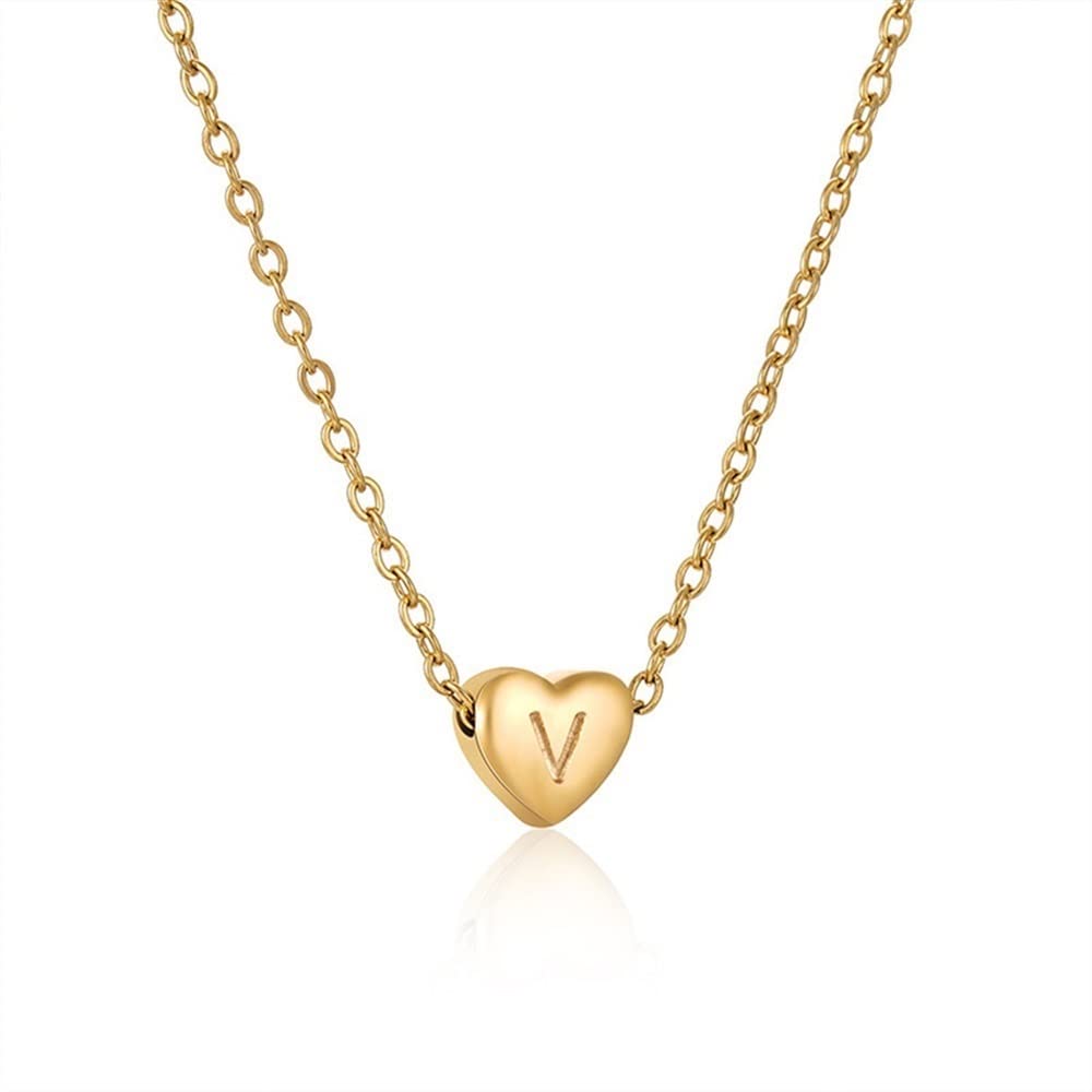 Titanium Steel Letter Heart-Shaped Charm Necklace - Elegant Clavicle Chain for Women | Perfect Birthday, Anniversary & Wedding Gift for Wife | Romantic Jewelry for Date Night & Special Occasions