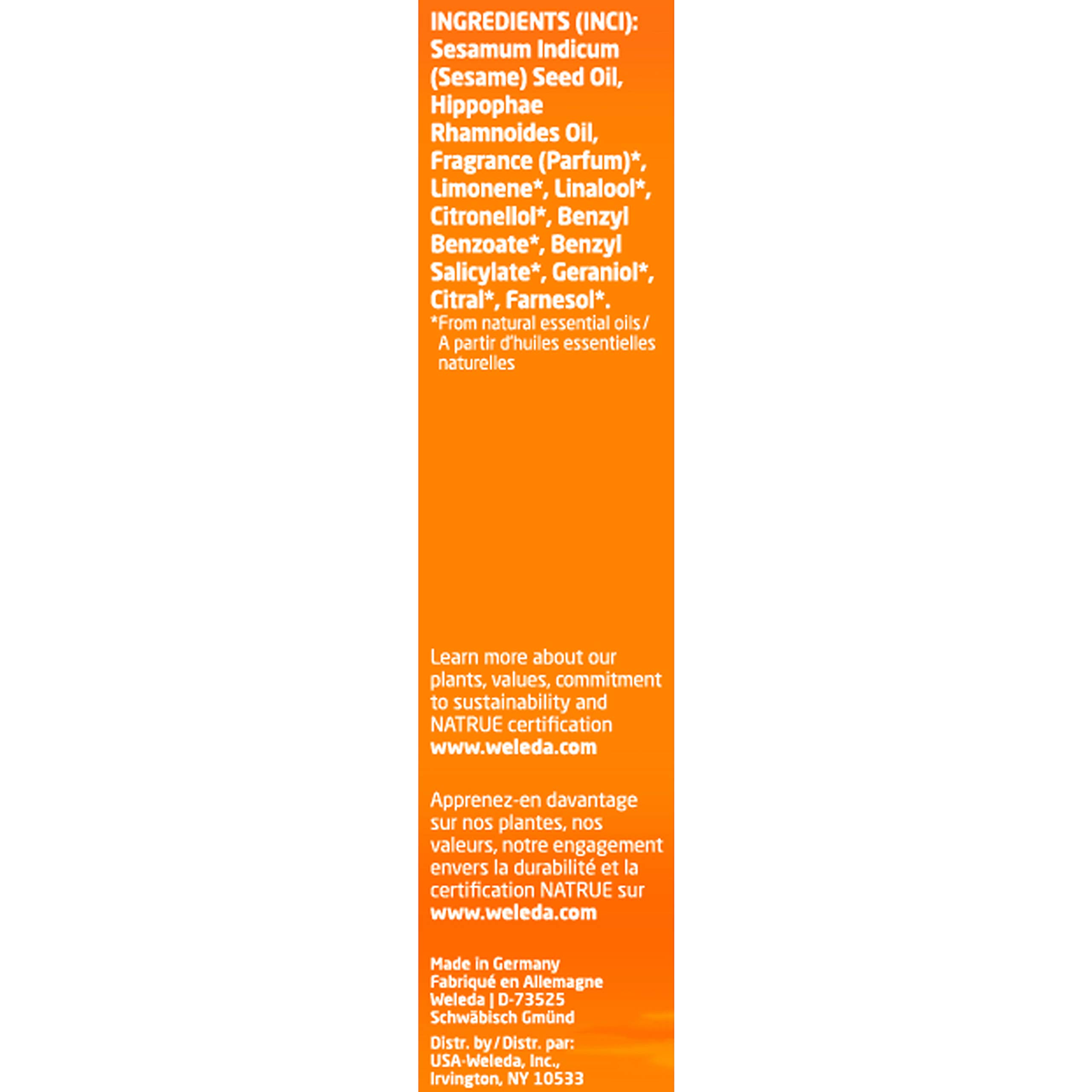 Weleda Sea Buckthorn Body Oil 3.4 fl oz - Hydrating & Nourishing Dry Skin - Perfect for Massage, After Shower & Winter Care