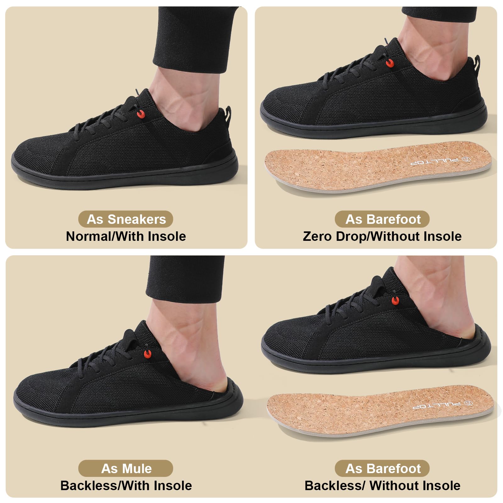 Men's Barefoot Wide Toe Box Shoes - Zero Drop Minimalist Slip-On Walking Shoes for Wide Feet | Perfect for Natural Movement, Gym Training & Outdoor Activities