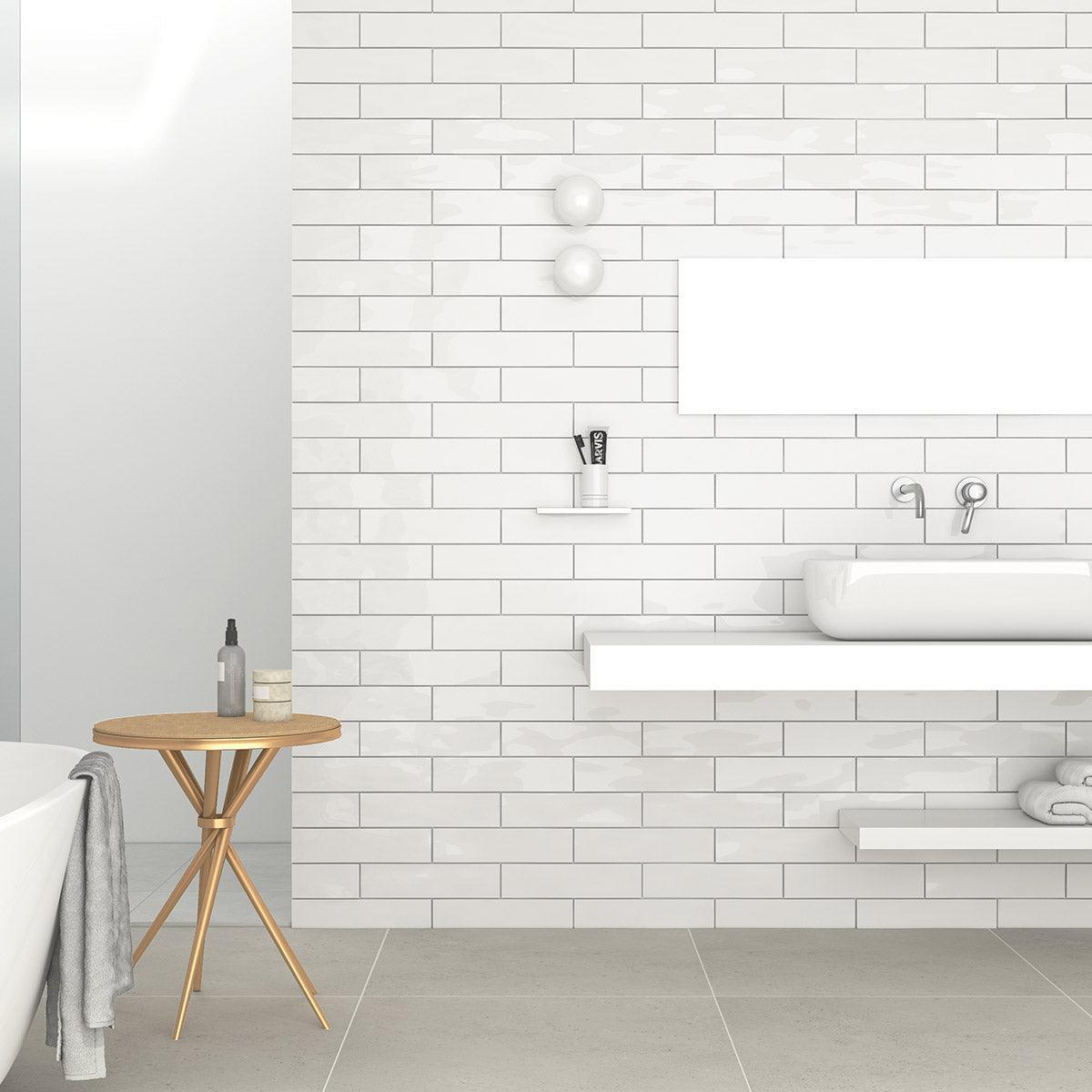 Metro Light Green Frame 68x280 Glossy Subway Tile - Perfect for Kitchen Backsplash, Bathroom Walls & Modern Interior Design
