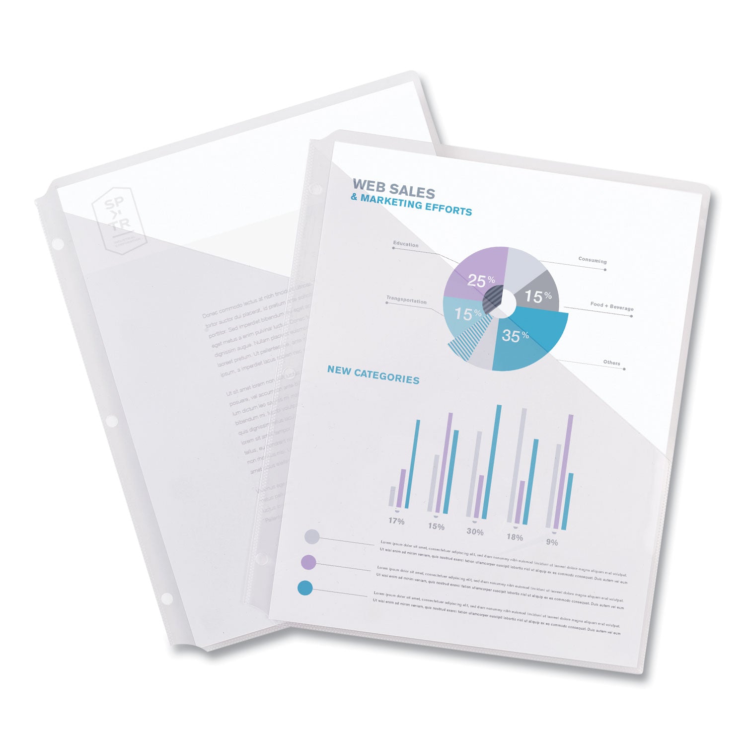 Avery® Clear 3 Hole Punched Binder Pockets - 9.25 x 11 Inches, Pack of 5 | Perfect for School, Office & Document Organization