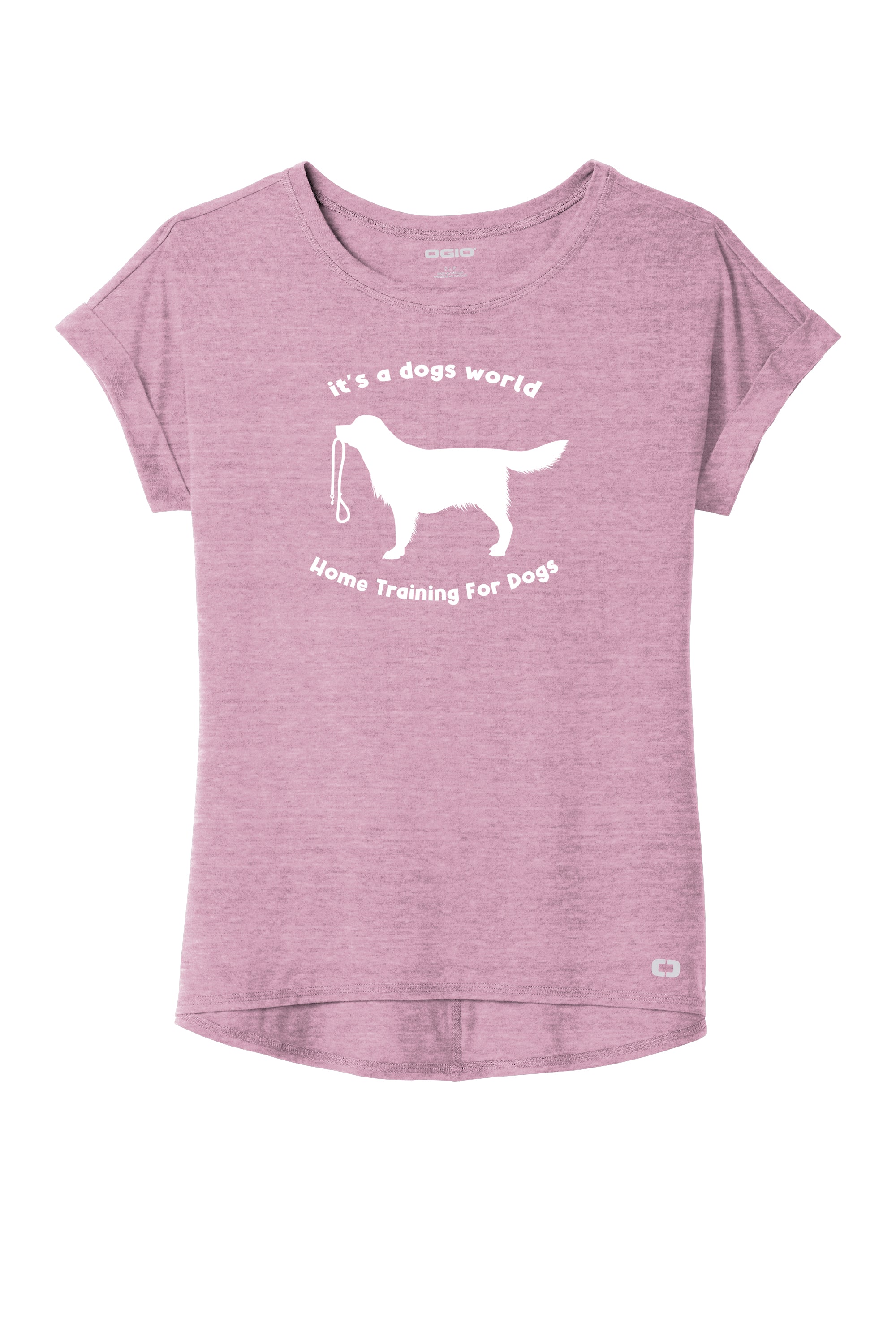 Dog Training at Home - Women's Cuffed Short Sleeve T-Shirt (LOG800) - Perfect for Pet Owners & Dog Lovers