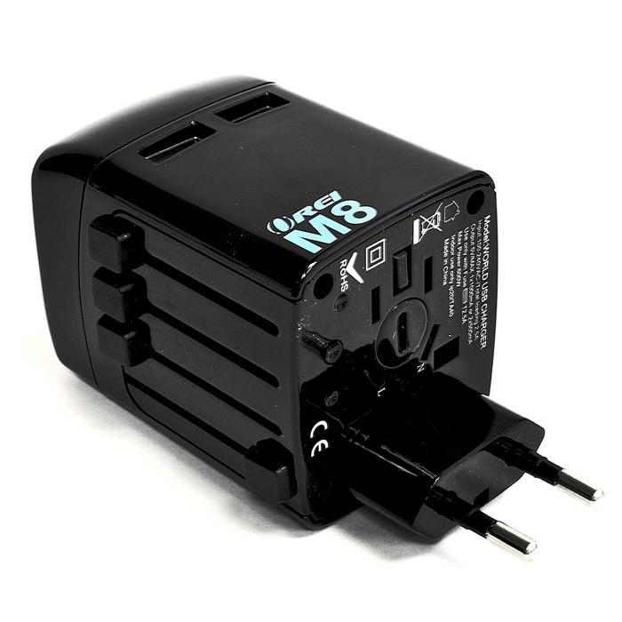 Universal Travel Plug Adapter with Dual USB Ports - Worldwide All-in-One Power Converter for Europe, Asia, Africa, Japan & 150+ Countries | Perfect for Business Trips, Vacations & International Travel Accessories